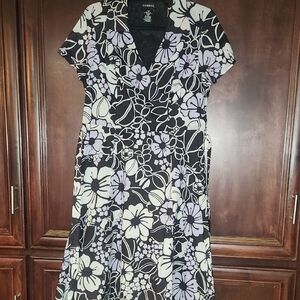 George Black and White Floral Midi Dress